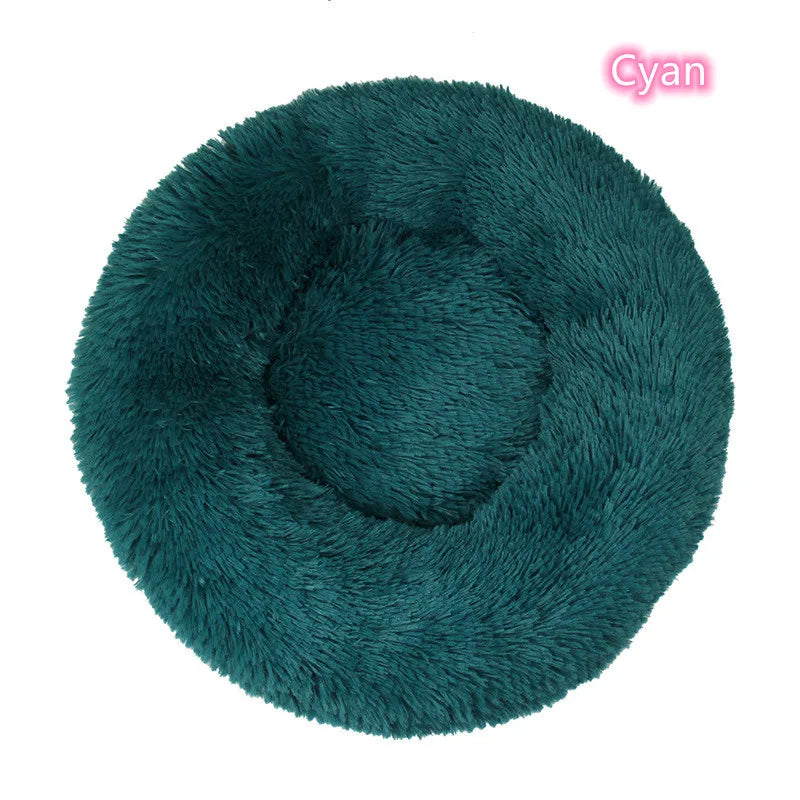Super Soft Donut Cat & Dog Bed – Plush, Washable, Anti-Slip Pet Nest for Deep Sleep (Multiple Sizes & Colors)