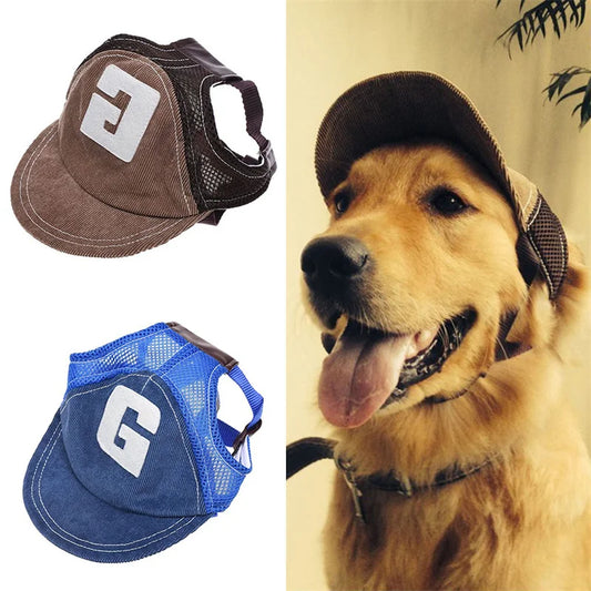 Dog Baseball Cap – Adjustable Outdoor Hat with Ear Holes for Small, Medium & Large Dogs