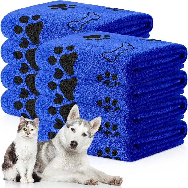 Quick-Dry Cotton Pet Towel – Soft & Absorbent Bath Towel for Dogs and Cats
